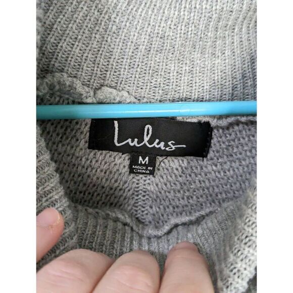 Lulus Tea Reader Light Grey Sweater Dress - Size M - Picture 4 of 7